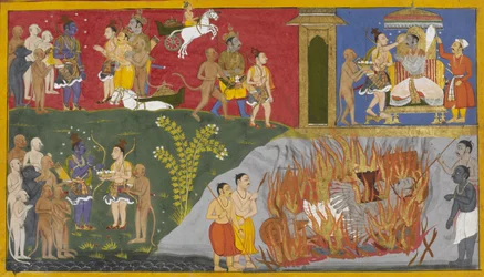 Bibhishana steekt Ravana