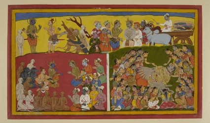 Vibhishana rouwt om Ravana; Rama beveelt de begrafenisrituelen en de kroning van Vibhishana