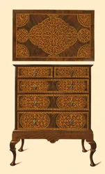Commode ingelegd met marqueterie, 1905