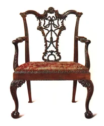 Mahoniehouten lintenrugstoel, 1906