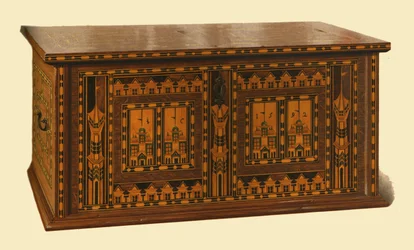 Eiken ingelegde Nonsuch-kist, 1904