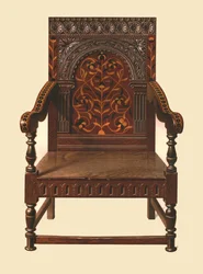 Eiken ingelegde stoel, 1904