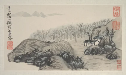 Landschappen van de vier seizoenen (album van acht bladen; inkt en kleur op papier)