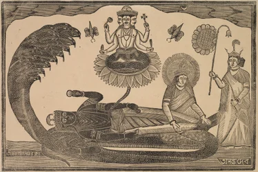 Anantasayan (Vishnu liggend op slang Ananta)