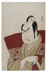 Buste van Kabuki acteur, Ichikawa Danzo IV, in de rol van Fuwa Banzaemon