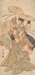 Kabuki-acteur Nakamura Tomijuro I in een vrouwelijke dansrol, ca. 1777