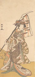 Kabuki Acteur Segawa Kikunojo III in een Vrouwelijke Rol Shizuka Gozen