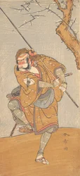 Onoe Matsusuke in de Rol van Asahina in Edo no Haru Meisho Soga, 1773