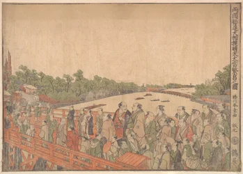 Ryogoku Kanjin Osumo sei-ten oatari hanjo no zu, ca. 1778