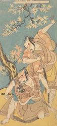 Scène uit het drama Otokoyama Yunzei Kurabe, 12e maand, 1768