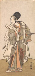 Staande figuur van een acteur van de Ichikawa-familie, waarschijnlijk Danjuro IV