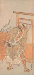 De acteur 2e Nakamura Sukegoro als een man met een zwarte lakbriefdoos (ca. 1774)