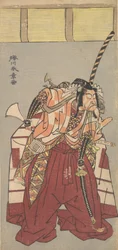 De Acteur Ichikawa Danjuro V, Gekleed in Uitgebreide Ceremoniële Broek Nagabakama, 1726-1792