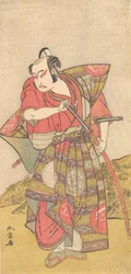De Tweede Ichikawa Yaozo als een Samurai Gekleed in een Opvallende Kamishimo, waarschijnlijk 1773