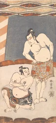 De Tweede Ichikawa Yaozo als een Worstelaar Staand in een Arena, 1770