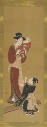 Vrouw, een baby en een jong meisje, 1726-1868