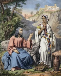 Christus en de Vrouw van Samaria bij de Bron van Jakob