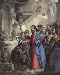 Jezus geeft een blinde het zicht terug