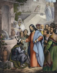 Jezus geeft een blinde het zicht terug