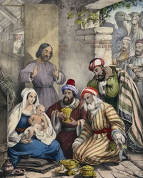 De aanbidding en offers van de wijzen