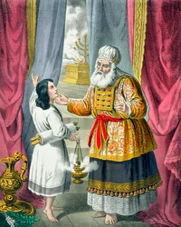 Eli ondervraagt Samuel over zijn visioen, 1870s