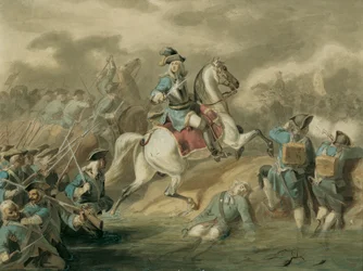 Aanvallende generaal in de strijd