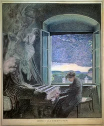 Allegorie van Beethoven als muzikaal genie