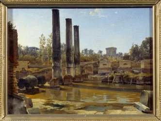 De tempel van Serapis in Pozzuoli. Schilderij door Sylvester Feodosiyevich Shchedrin (Sylvestre Shchedrin)