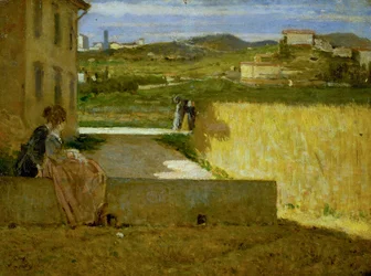 In de schaduw van de villa, ca. 1872-73