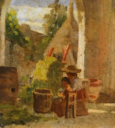 Rustieke loggia, Country Study drieluik