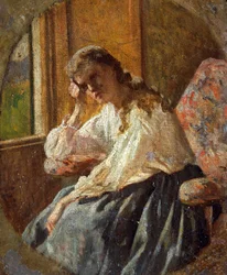 Studie van vrouwelijke figuur (detail van drieluik)