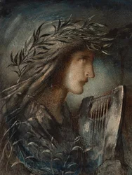 Orpheus en de onderwereld (aquarel en bodycolour, met wasvast)