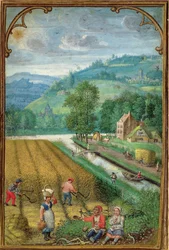 Add 18855 September: oogsten, ploegen en zaaien, uit een Getijdenboek, c.1540