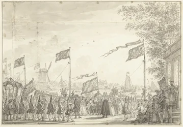 Afscheid van Willem V en echtgenote aan de Buitenamstel, 1768
