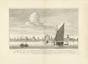 Gezicht op de Biesbosch en de Noordendijk bij Dordrecht