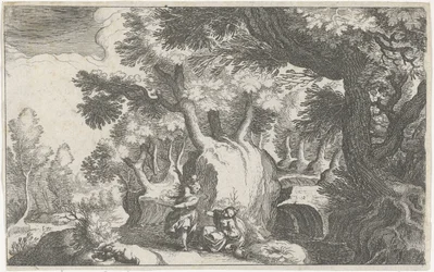 Boslandschap met Hagar en Ismaël