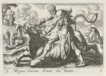 Hercules in gevecht met Acheloüs