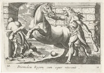 Hercules temt de paarden van Diomedes