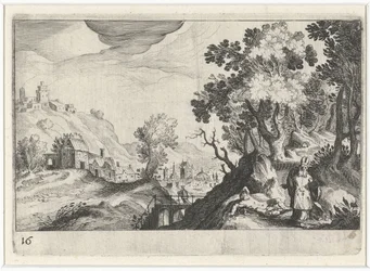 Heuvellandschap met de Barmhartige Samaritaan