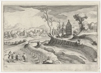 Heuvellandschap met een kapel