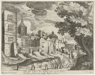 Landschap met de intocht van Christus in Jeruzalem