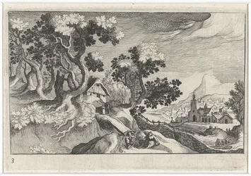 Landschap met enkele gebouwen