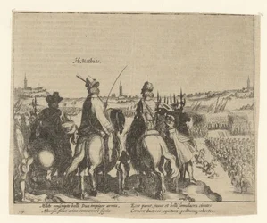 Matthias en de prins van Oranje houden revue over het Staatse leger, 1578