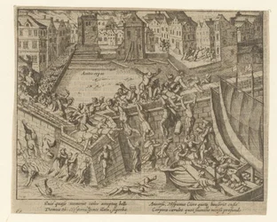 Spaanse Furie: inwoners vluchten in de Schelde, 1576