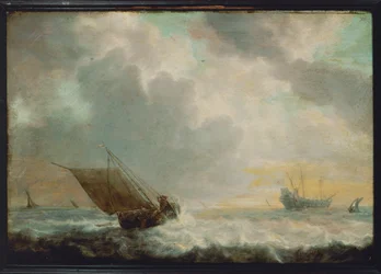 Zeegezicht (schilderij op hout)