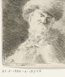 Portret van een onbekende man met bontmuts