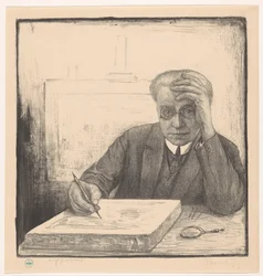 Zelfportret met lithosteen