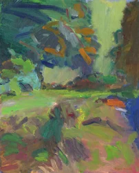 Veld met bomen, 2024 (olieverf op paneel)