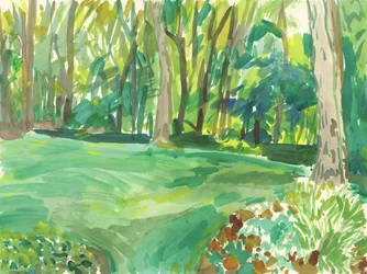 Tuin en moeras, 2018 (aquarel op papier)