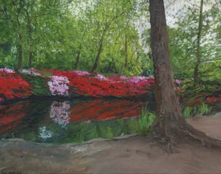 Stille vijver, Richmond Park, 2013 (acryl op doek)
